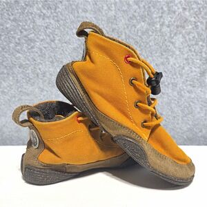 Wildling Unisex Kids Ankle Bootie Canvas Lace Up Brown/Tan EU 26 US 9.5